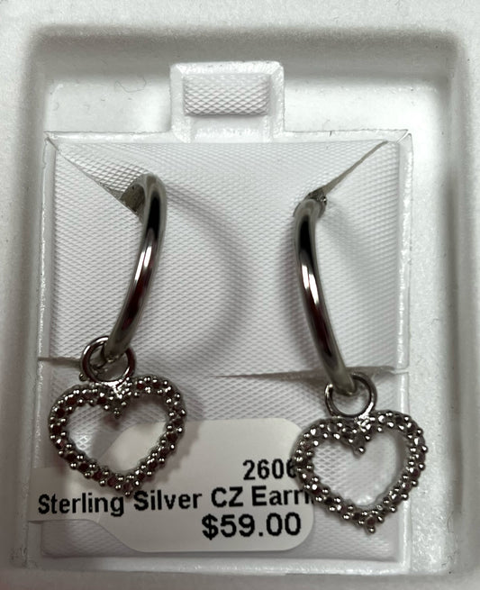 Sterling Silver CZ Earrings New JTV