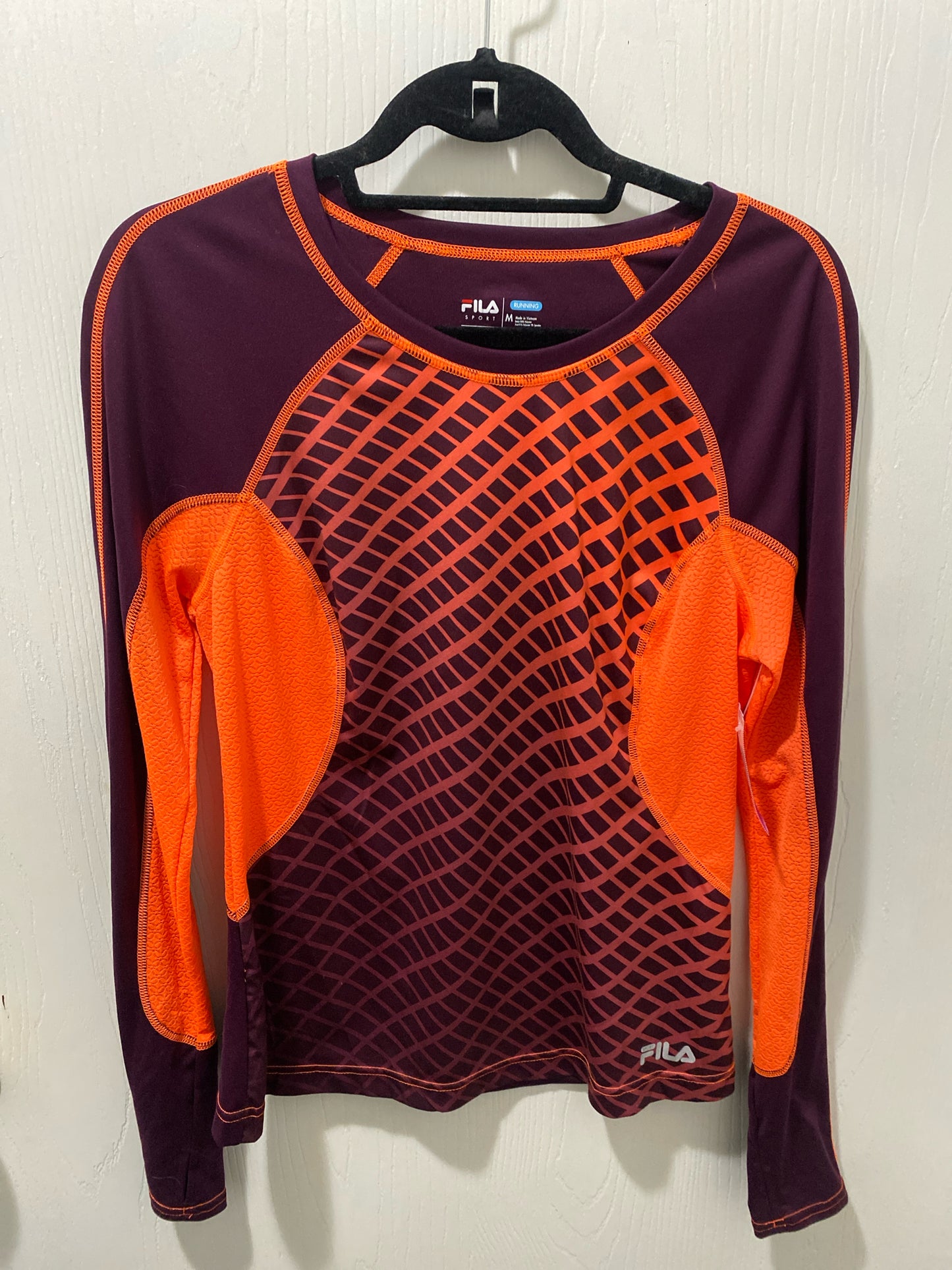 Maroon/orange Fila ACTIVE Long Sleeve Shirt Women's