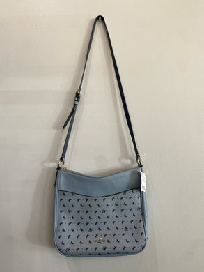 Designer Powder Blue Print Coach Handbag