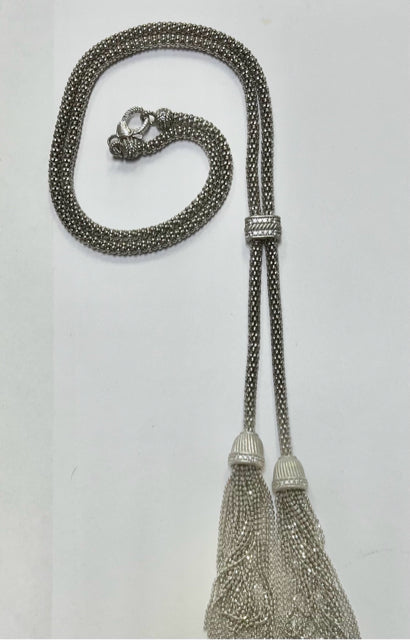 Judith Ripka 925 Sterling Silver Tassel 36" Necklace Diamonique Verona Lariat