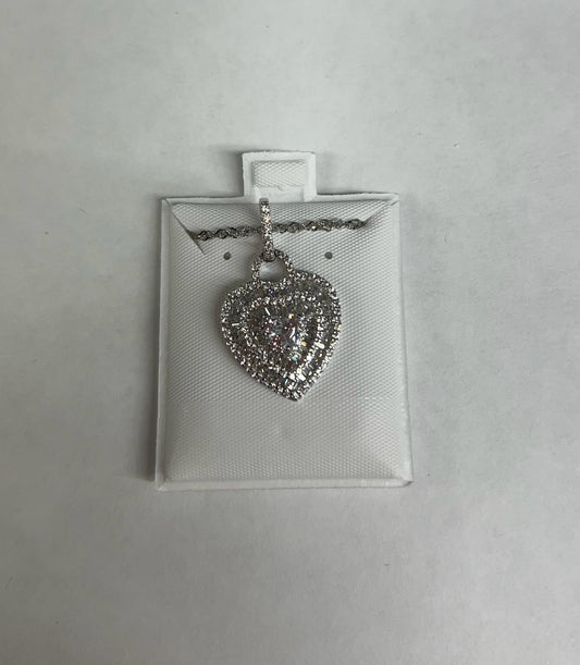 Sterling Silver CZ Pendant & Necklace JTV