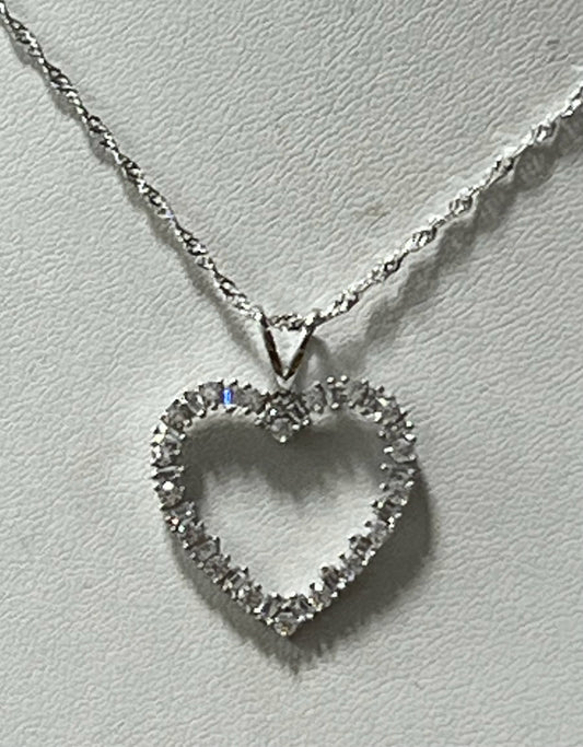 Sterling Silver CZ Necklace Pendant Chain New JTV