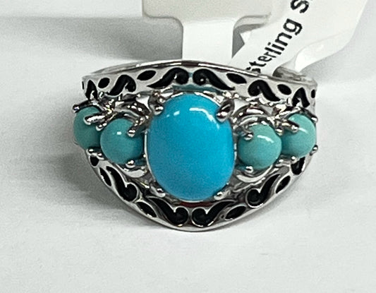 Sterling Silver Turquoise Ring New w/ Tags JTV Size 8