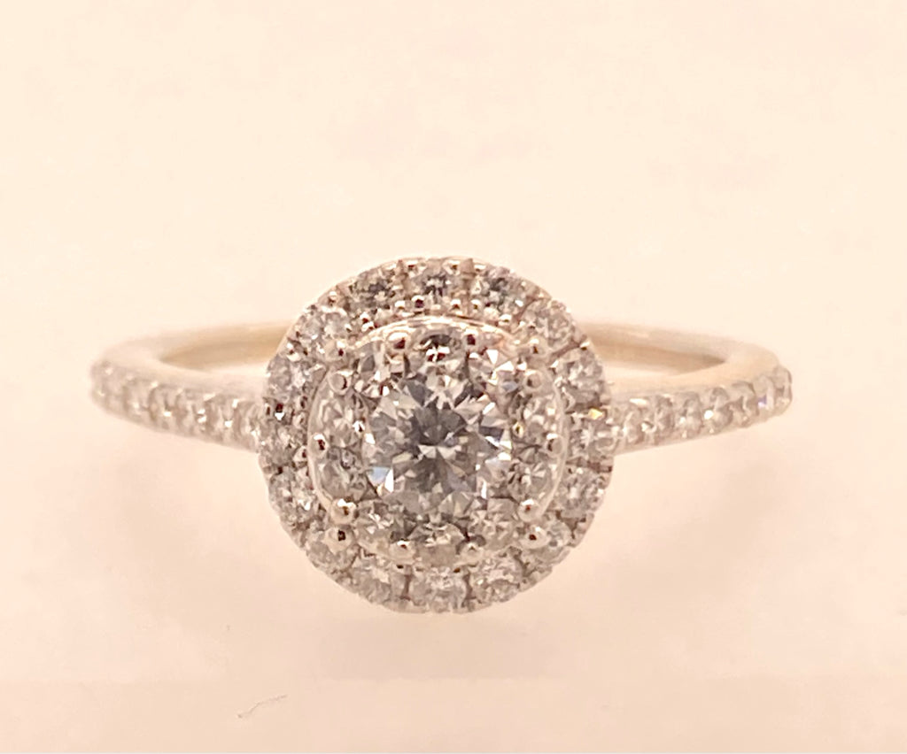 14k 3/4 ct tw Round Cluster Diamond Ring