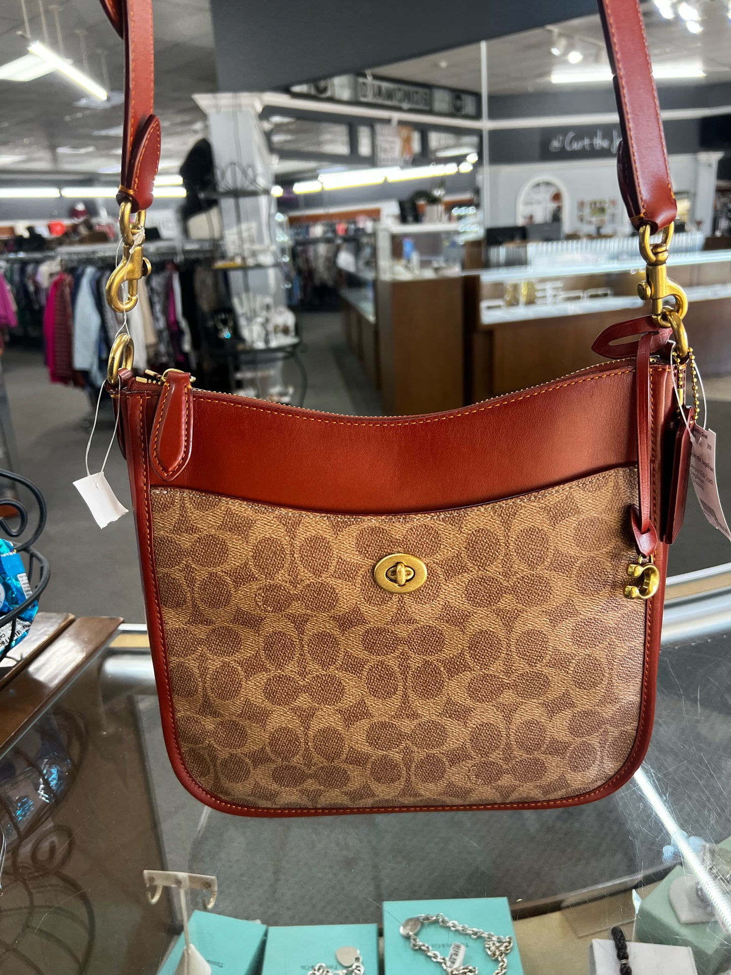 Designer NEW Coach Beige/Brown Crossbody