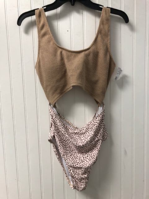 Beige/White Swimsuit Women's
