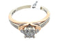 10k White Gold & 10k Rose Gold  Diamond Vintage Antique Ring Size 7