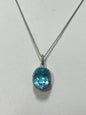 Sterling Silver Blue Topaz Necklace New JTV