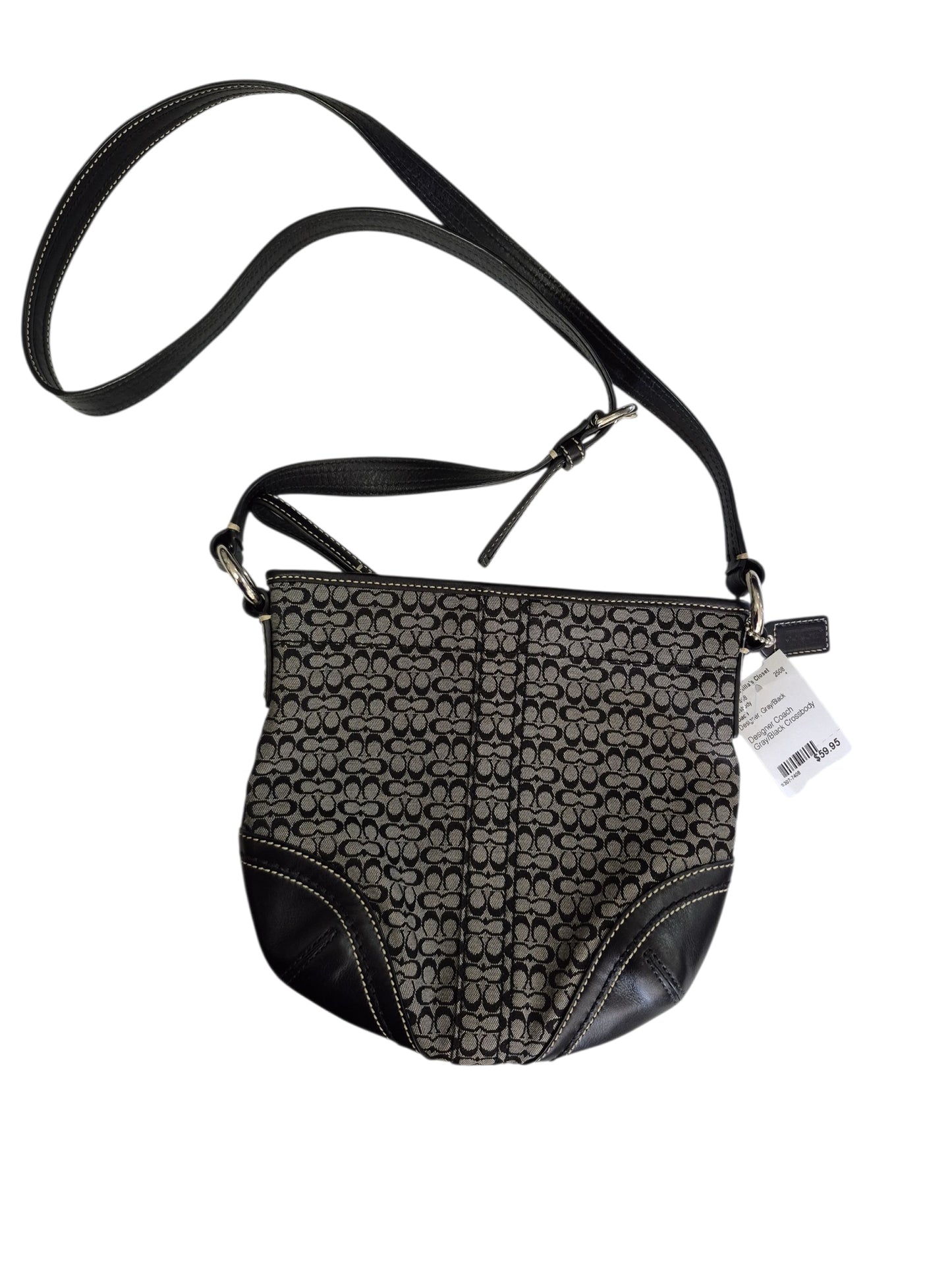 Designer Coach Gray/Black Crossbody