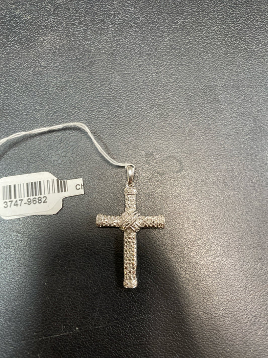 Chuck Clemency Sterling Silver Cross Diamond Pendant