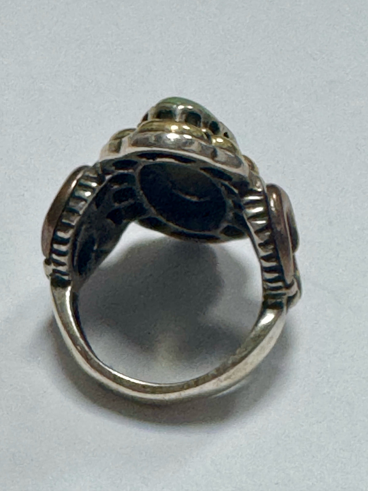 Carolyn Pollock Sterling Silver Copper & Brass Green Turquoise Ring Size 7