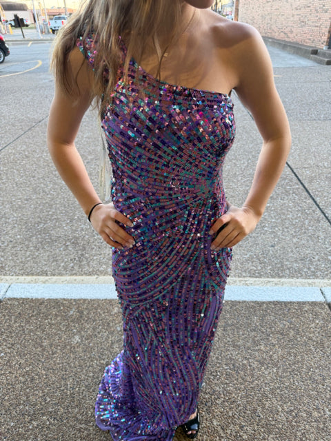 Size 4 Cassandra Stone Purple Women's Prom