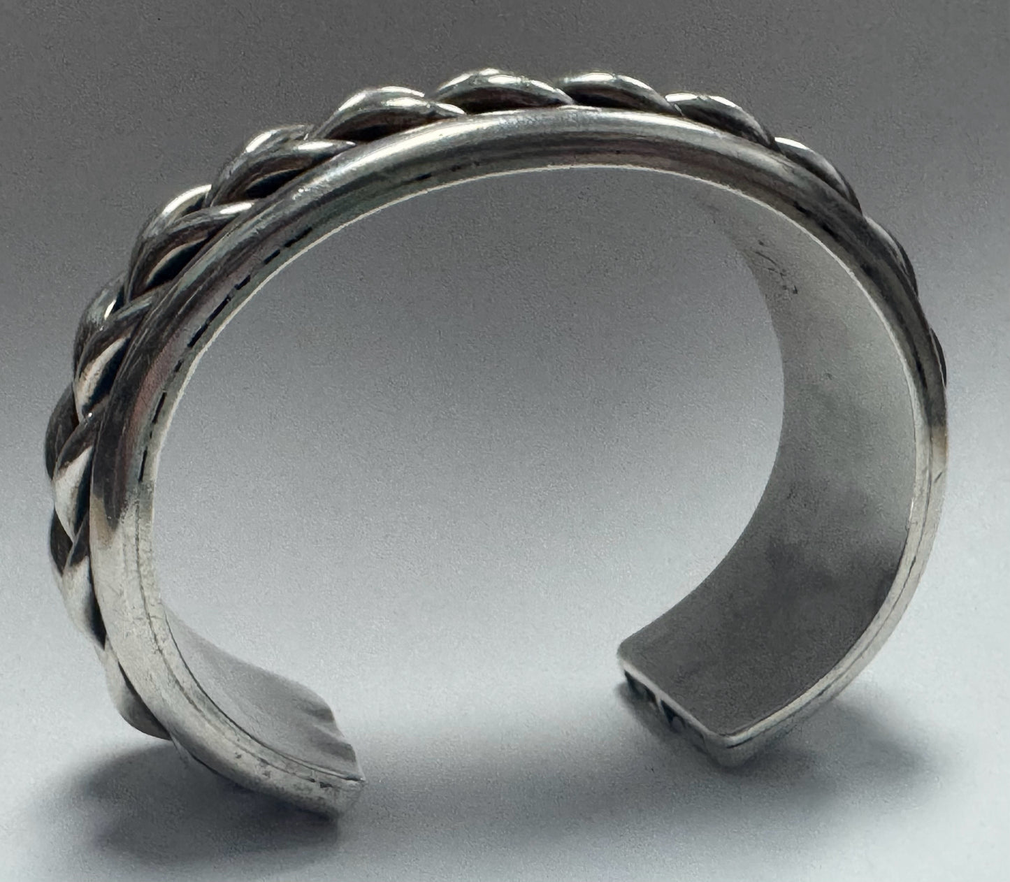 Jimmie King Jr Navajo Sterling Silver Bracelet Cuff Heavy 109g '78 Inside Cuff