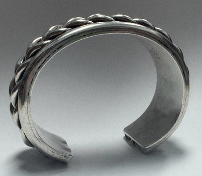 Jimmie King Jr Navajo Sterling Silver Bracelet Cuff Heavy 109g '78 Inside Cuff