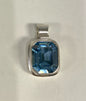 Sterling Silver Blue Topaz Pendant .80"