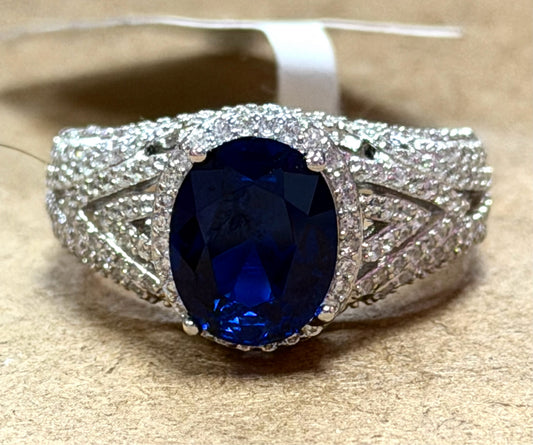 Sterling Cr Spinel & CZ Ring New w/ Tags JTV Size 8
