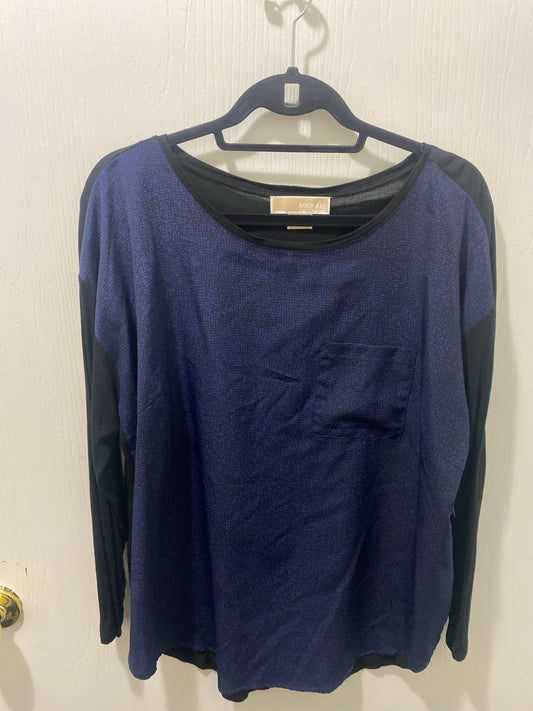 Blue/Black Michael Kors BOUTIQUE Long Sleeve Shirt Women's
