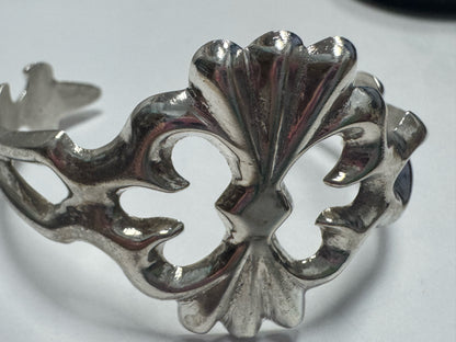 Francis FL Begay Sterling Silver Navajo Sandcast Cuff Native American Bracelet