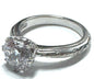 Tacori CZ Cubic Zirconia Ring 925 Sterling Silver Size 7 Etched Band