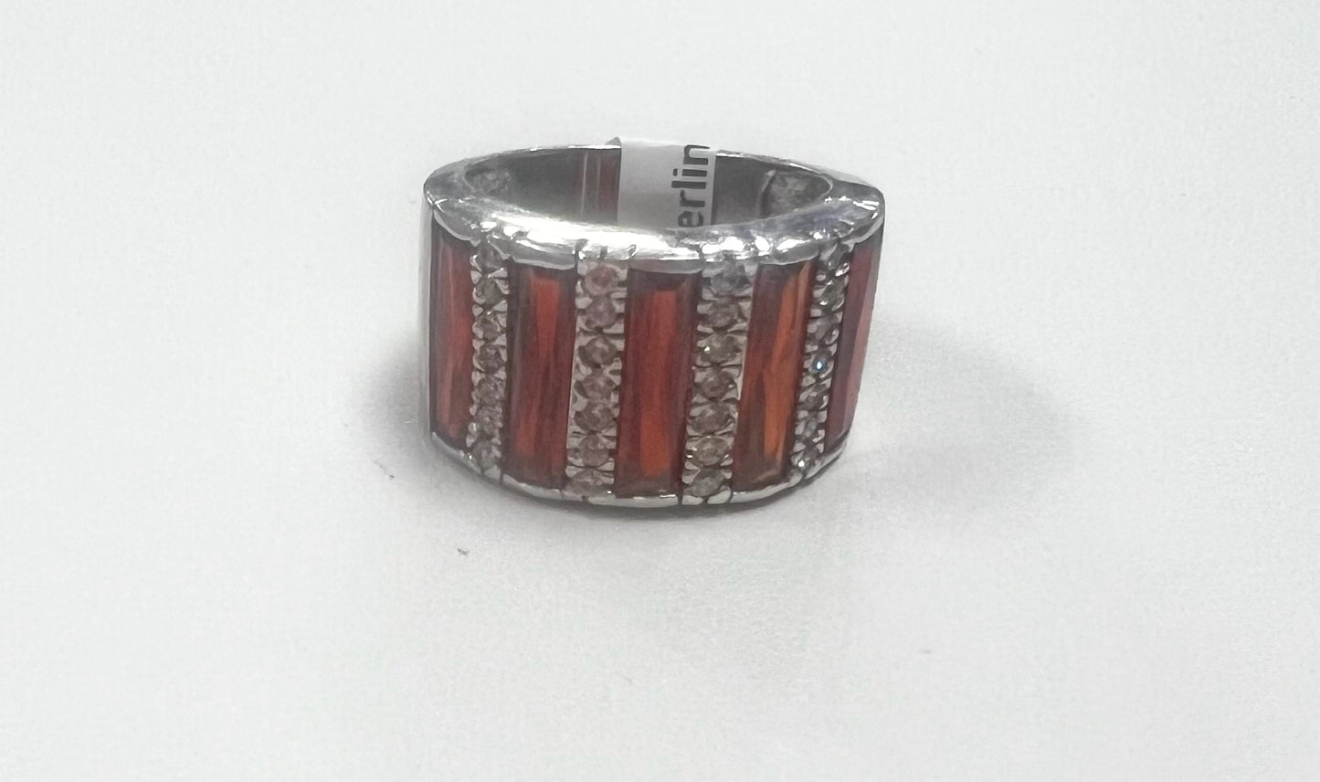 Sterling Silver Garnet Ring Size 7
