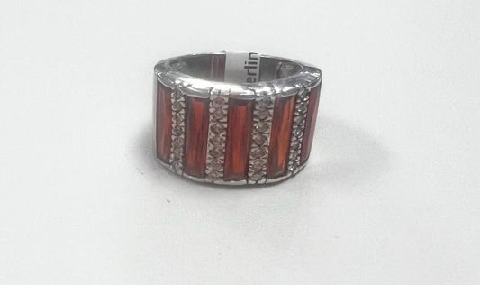 Sterling Silver Garnet Ring Size 7