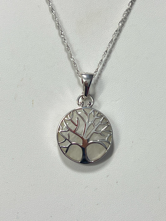 Sterling Silver Mother of PearlPendant  Necklace JTV New