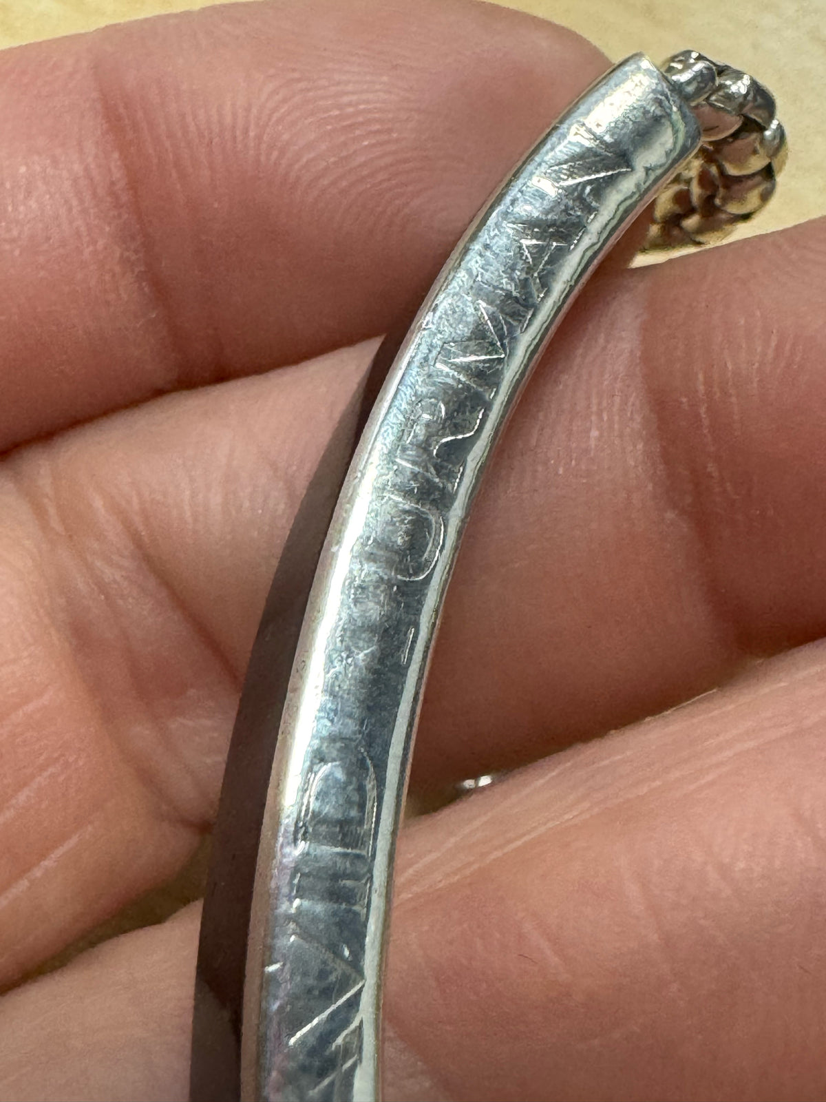 David Yurman Sterling Silver Onyx ID Bracelet 8.5" Double Row