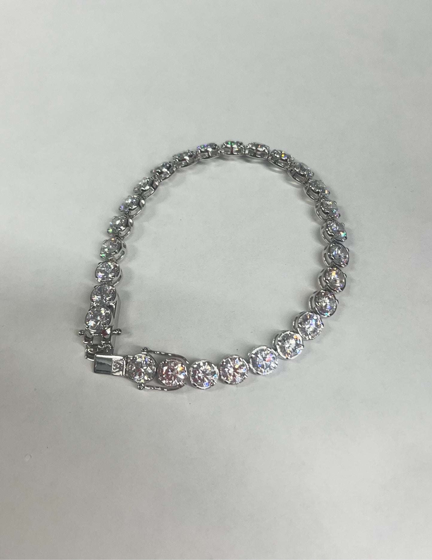 Sterling Silver Pastel CZ Tennis Bracelet New JTV 8"