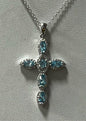 Sterling Silver Blue Topaz Necklace New JTV
