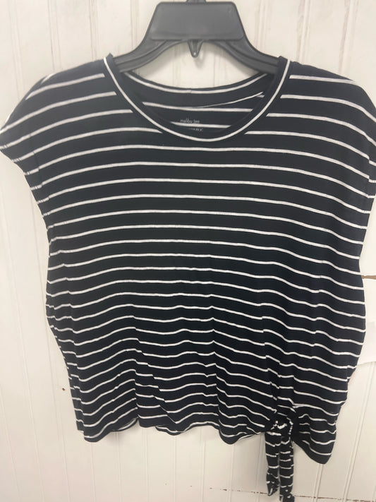 Navy/White Striped Banana Republic Short Sleeve Shirt Women's