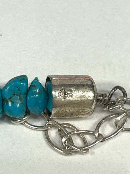 Jay King DTR Miine finds Turquoise Amber 20" -22" necklace 925 Sterling Silver