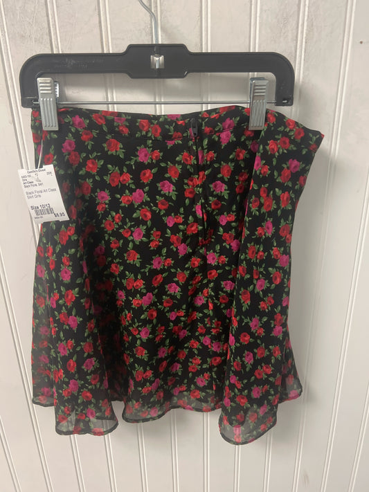 Black Floral Art Class Skirt Girls