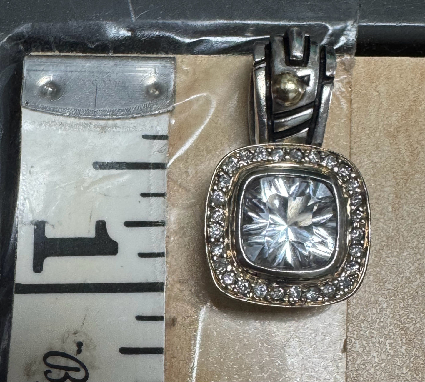 John Atencio 18k Gold & Sterling Silver Diamond Pendant Enhancer