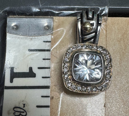 John Atencio 18k Gold & Sterling Silver Diamond Pendant Enhancer