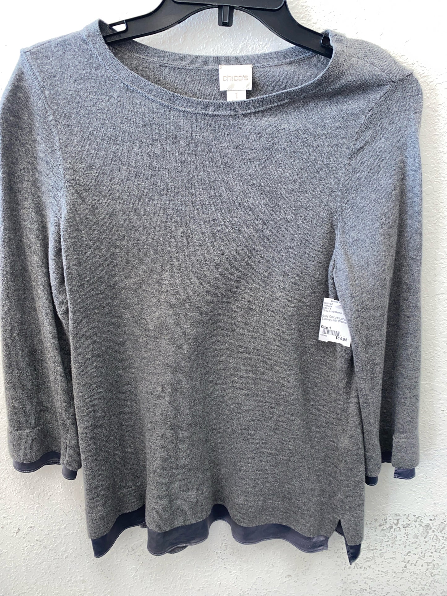 Grey Chico's Long Sleeve Shirt Women's