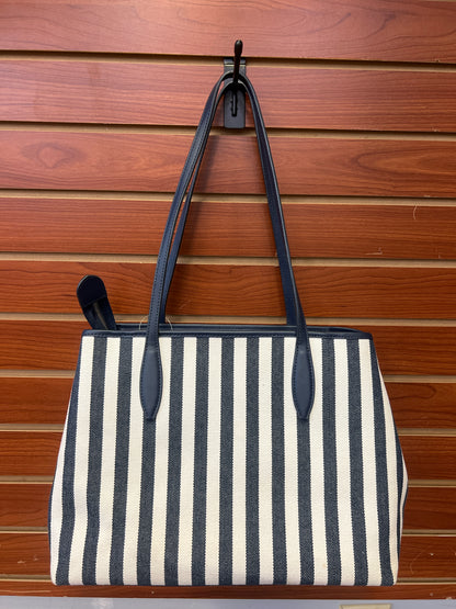 Designer Kate Spade White/Navy Striped Tote Bag