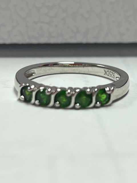 Sterling Silver Chrome Diopside Ring Size 8 JTV New