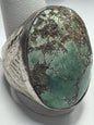 Vintage Native American Sterling Silver Heavy 29g Turquoise Ring Size 11.5