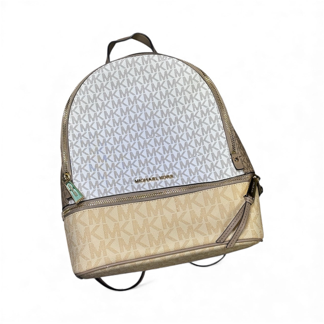 Designer Michael Kors White/Brown/Ivory Backpack