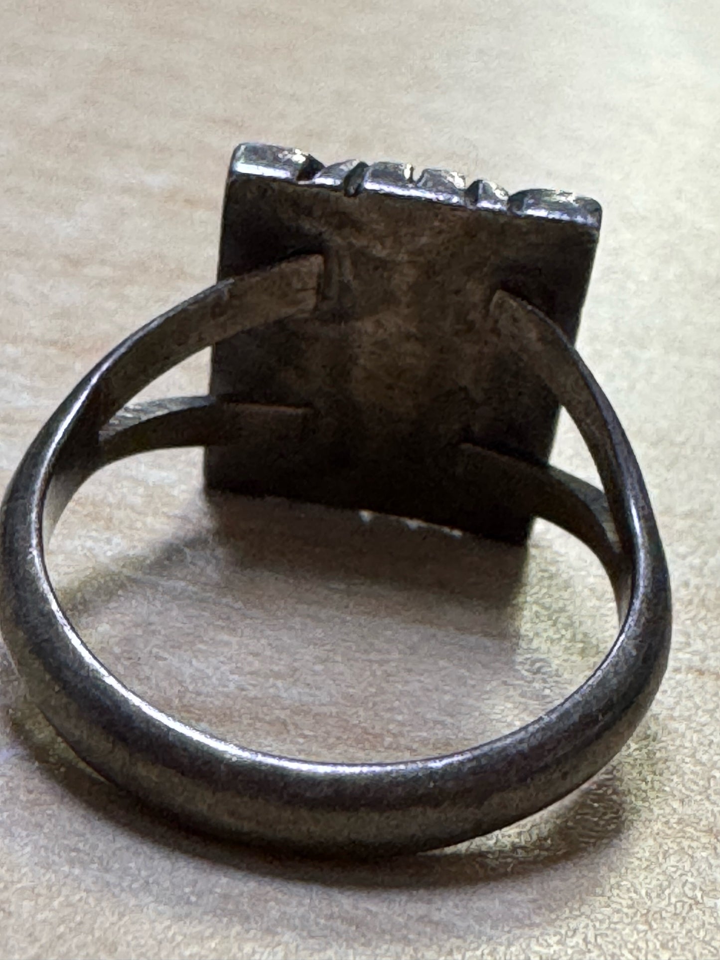 C. Benally Native American Sterling Silver Inlay Turquoise Lapis Ring SZ 7.5