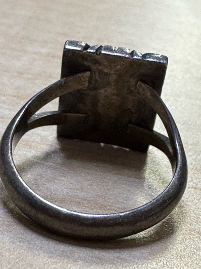 C. Benally Native American Sterling Silver Inlay Turquoise Lapis Ring SZ 7.5