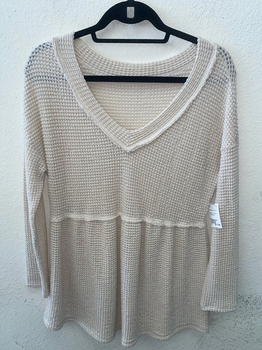 beige Long Sleeve Shirt Women's