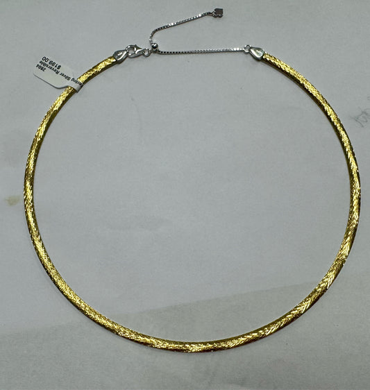 Sterling Silver & Gold Over Sterling Reversible Omega 20" New JTV Adj