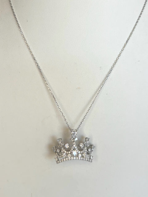Sterling Silver CZ Pendant Brooch Necklace Chain New JTV