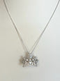 Sterling Silver CZ Pendant Brooch Necklace Chain New JTV