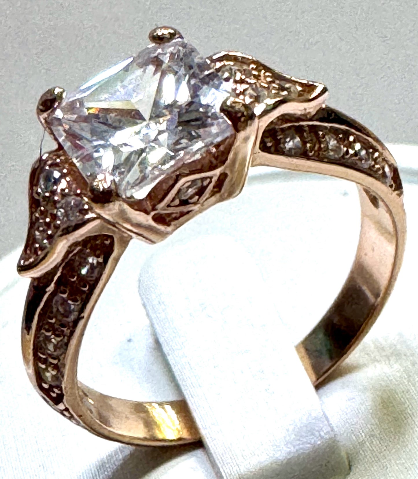 Rose Gold Over Sterling Silver Ring Size 8.75