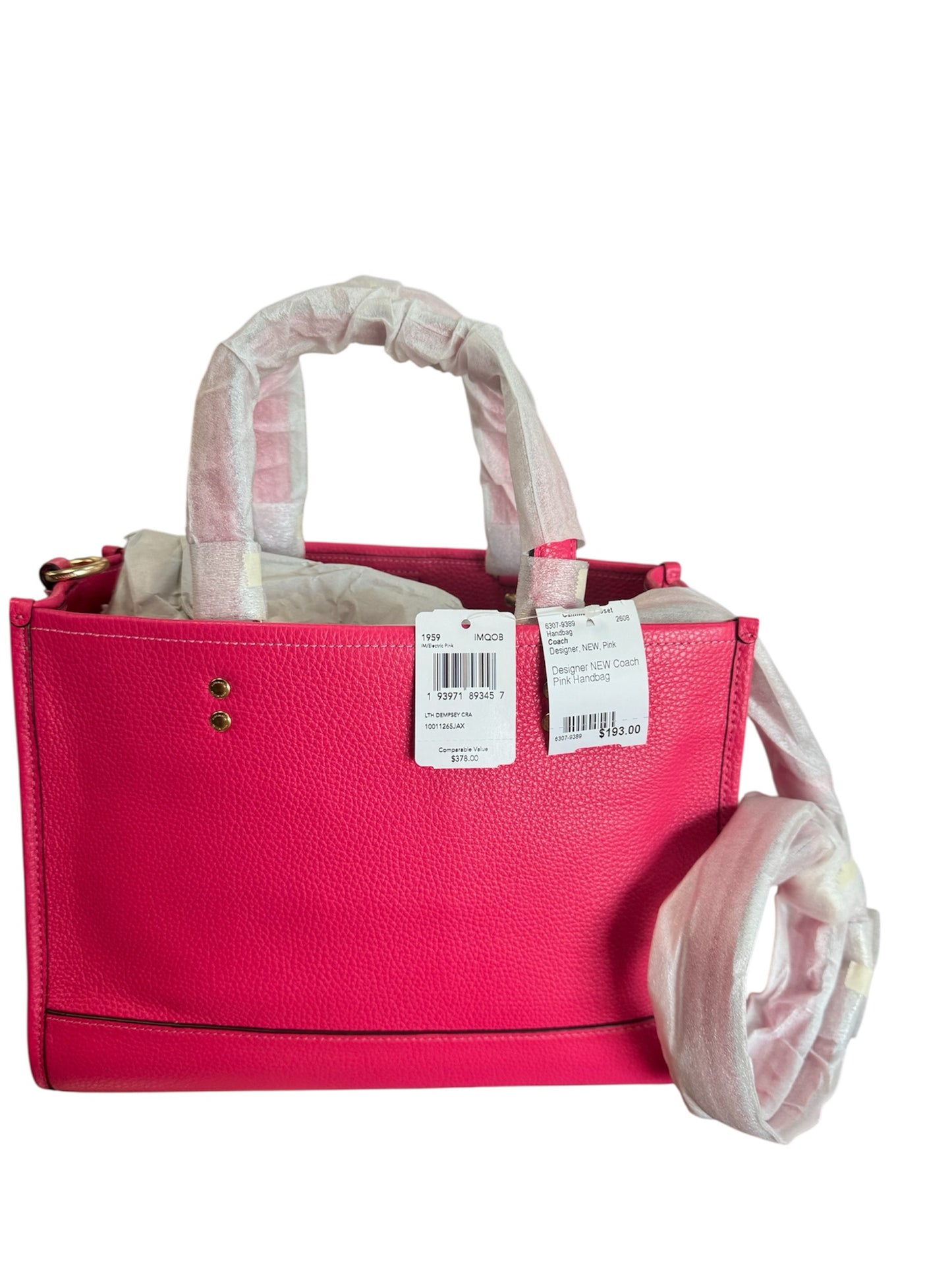 Designer NEW Coach Pink Handbag