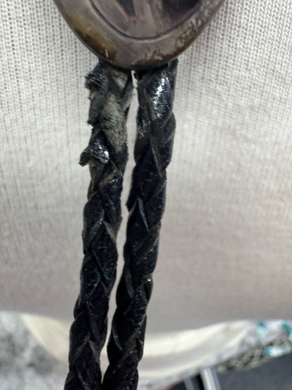 Bennett Pat Pend 2.5" x 1.5" Bolo Tie Turquoise Navajo Native American