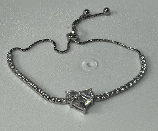 Sterling Silver Bracelet Bolo CZ New JTV