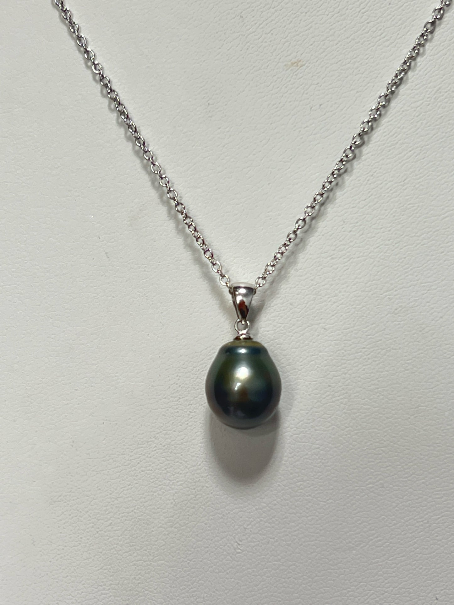Sterling Silver Tahitian Black Pearl Necklace Chain JTV